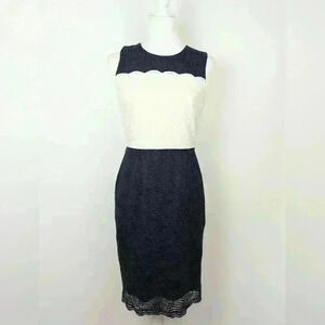 Karl Lagerfeld Navy & White Lace Sheath Dress Size 4